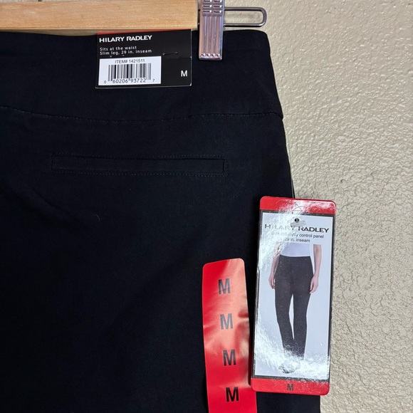 Hilary Radley Black Built-in Tummy Control Panel Straight Leg Dress Pants size M - Picture 5 of 8